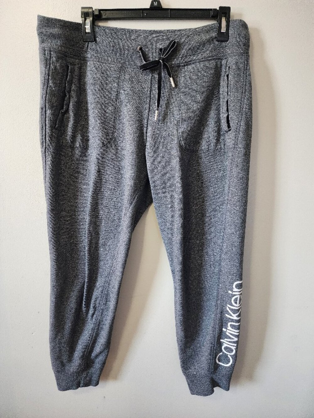 Calvin Klein Jogger Performance Women’s L/G Gray Logo Sweatpants Lounge Pants